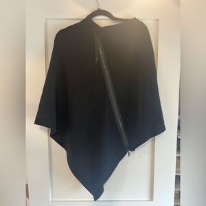 Lululemon Black Asymmetrical Poncho with Zipper Detail